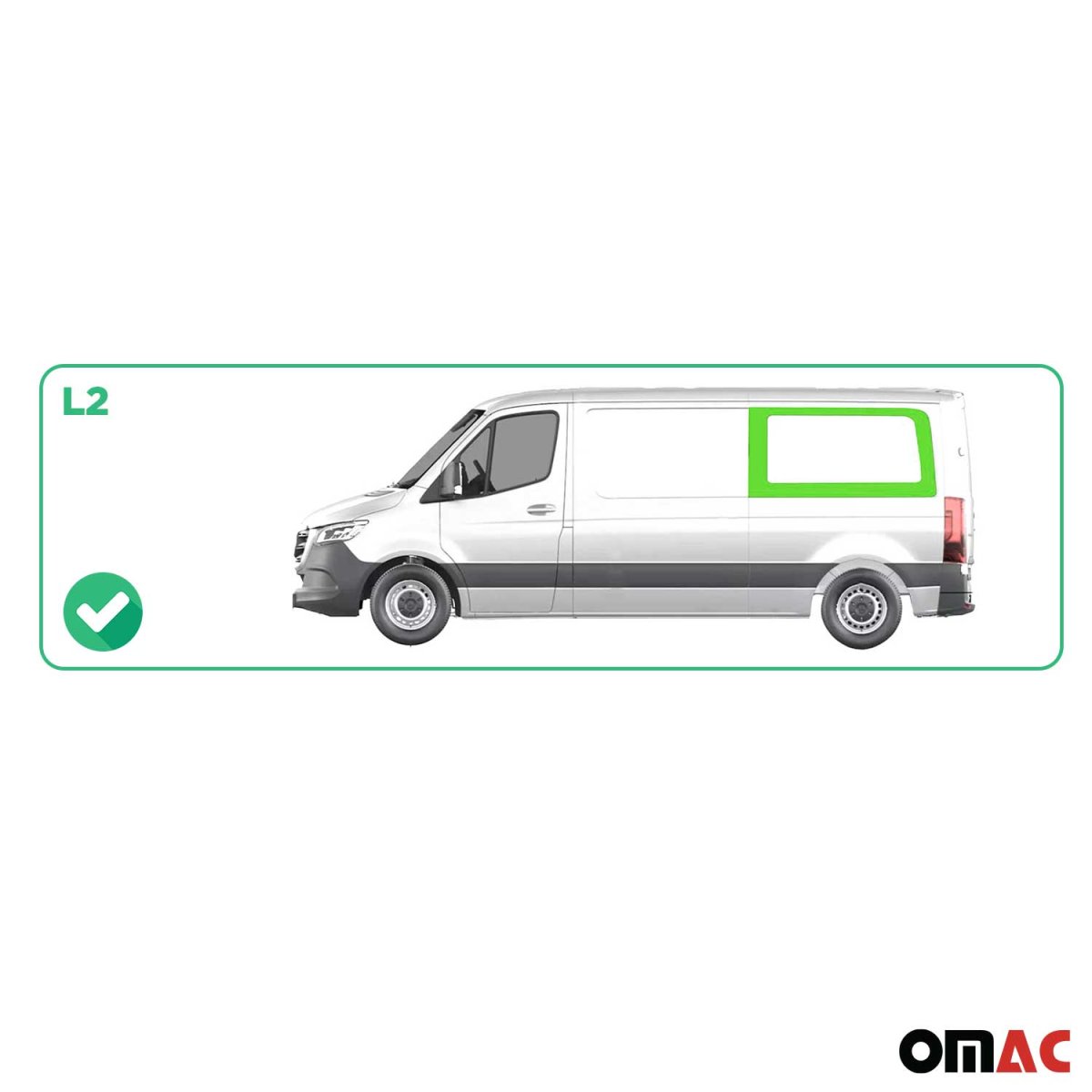 Mercedes Sprinter Rear Side Fixed Glass - Left - Omac - Galaxy (Not For Sliding Door) - '11-'18